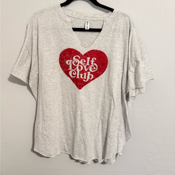 ‘Self Love Club' Side-Slit Tee - Picture 1 of 3